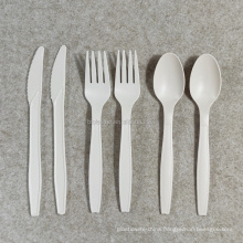 BPI Certificate Biodegradable Disposable Cornstarch Plastic Cutlery Set